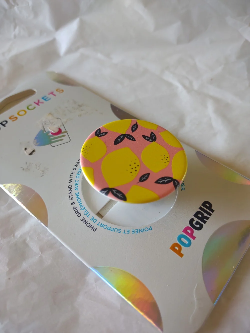 PopSockets PopGrip Yellow Lemon Print Phone Grip